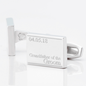 personalised grandfather of the groom engraved cufflinks