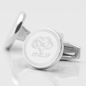 personalised infinity date silver engraved cufflinks