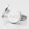 personalised initials in heart engraved cufflinks