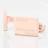 personalised mother groom rose gold engraved cufflinks