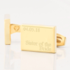 personalised sister bride gold engraved cufflinks