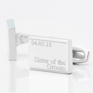 personalised sister of the groom engraved cufflinks