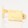 personalised son groom gold engraved cufflinks
