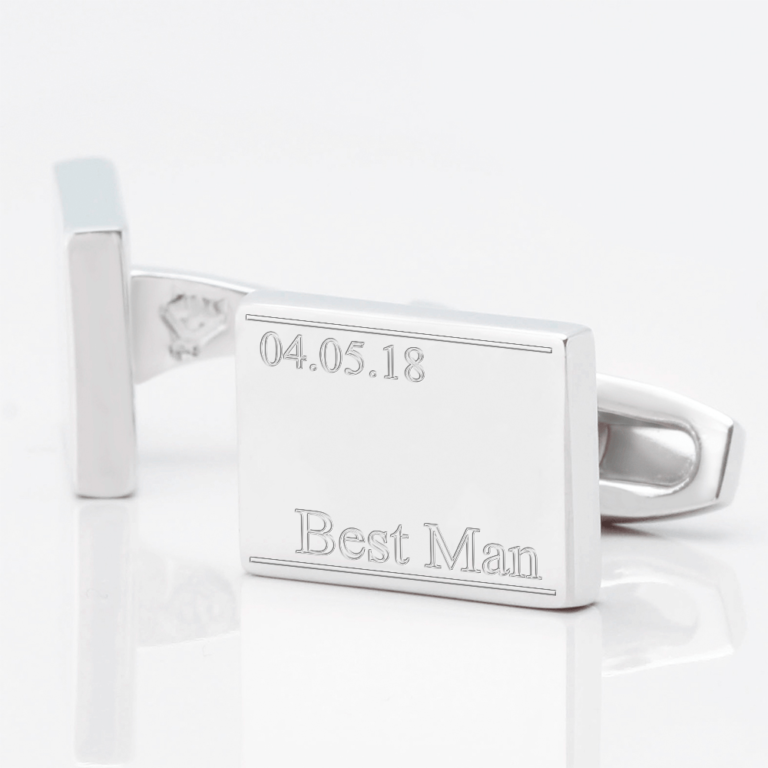 personalised subtle bestman date engraved cufflinks