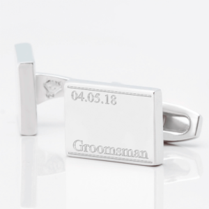 personalised subtle groomsman date engraved cufflinks