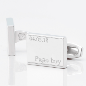 personalised subtle pageboy date engraved cufflinks