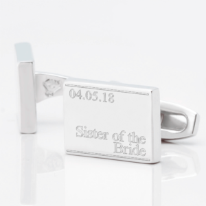 personalised subtle sister bride engraved cufflinks