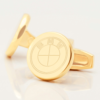 tesla gold circle engraved cufflinks