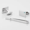 Birthstone Blue Topazl Cufflinks Tie Slide Set Gallery 1 of 1