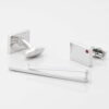 Birthstone Garnet Cufflinks Tie Slide Set Gallery 1 of 1