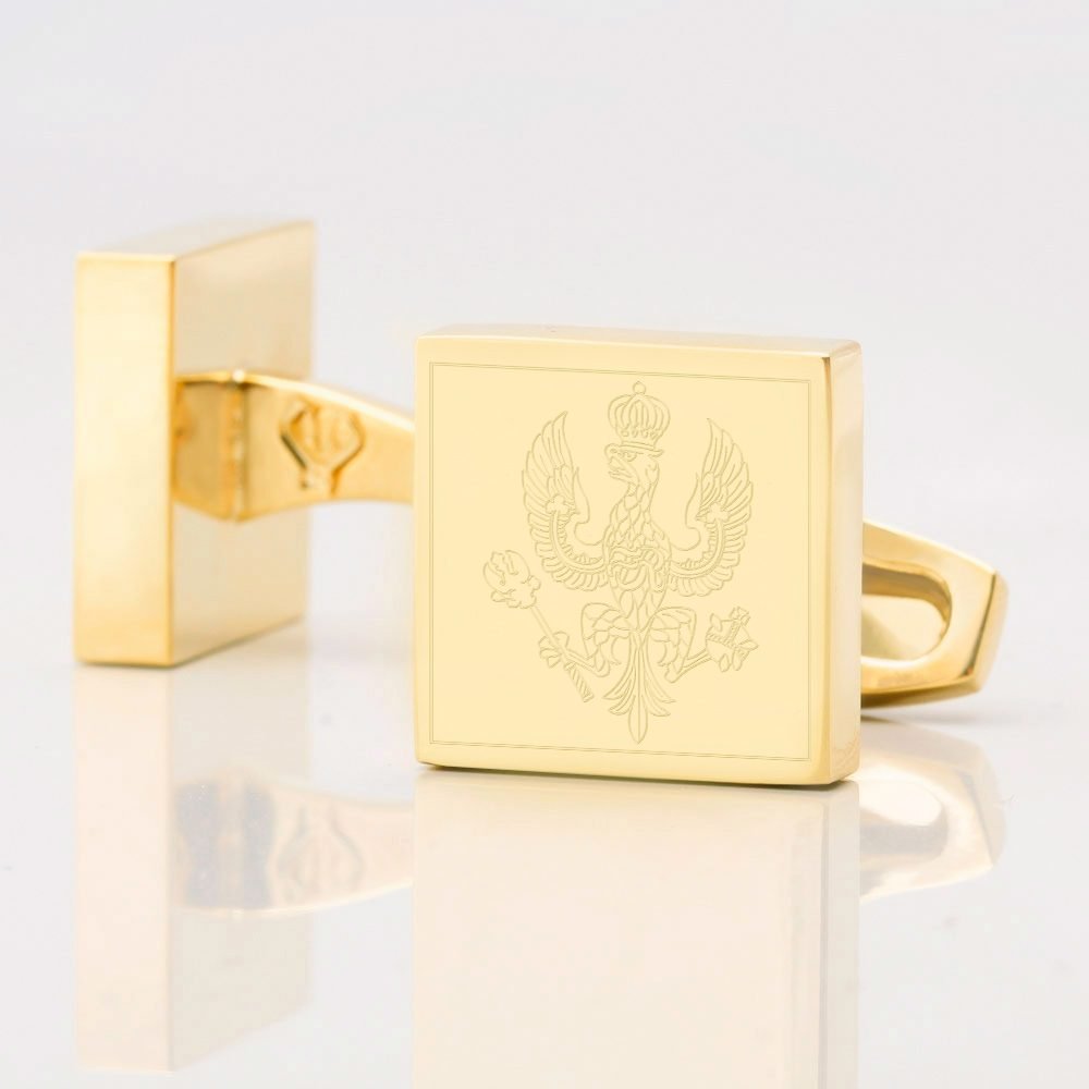 Kings Royal Hussars Engraved Gold Cufflinks
