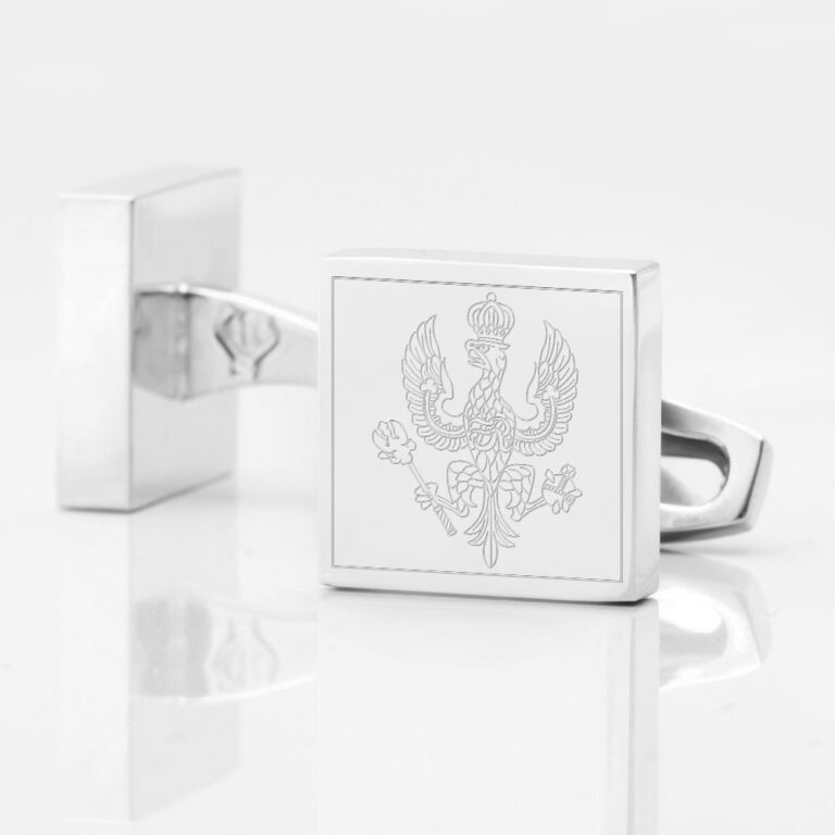 Kings Royal Hussars Engraved Silver Cufflinks