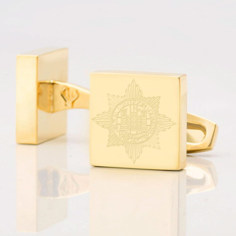 Royal Dragoon Guards Engraved Gold Cufflinks