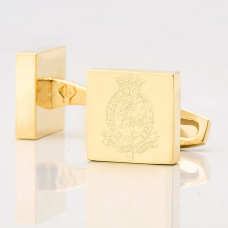 Royal Wessex Yeomanary Engraved Gold Cufflinks