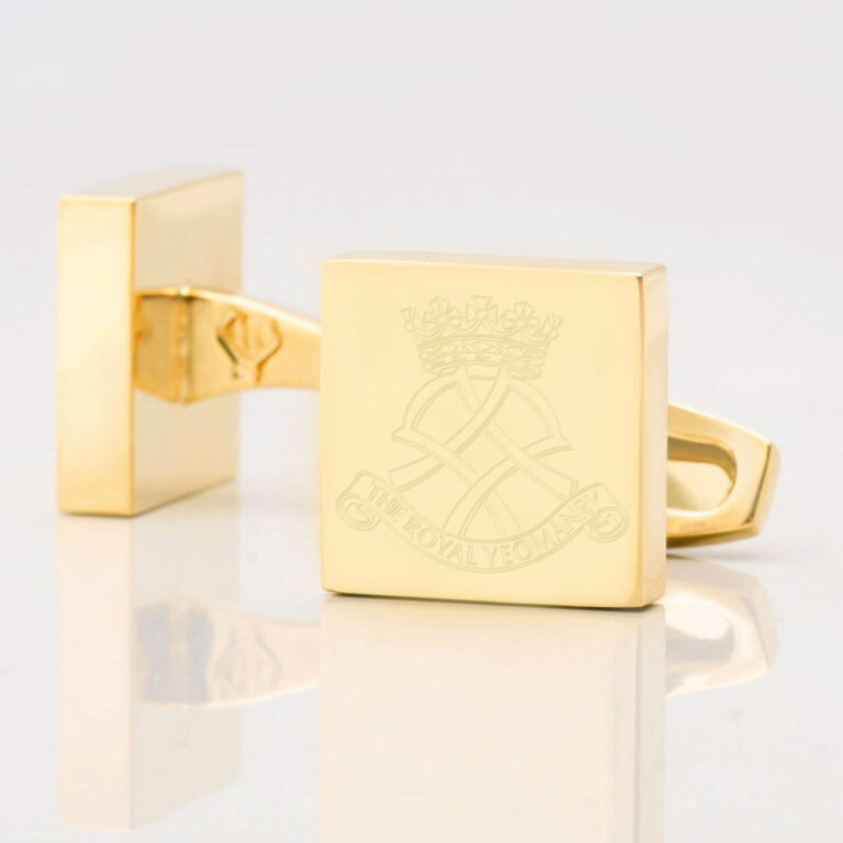 Royal Yeomanary Engraved Gold Cufflinks