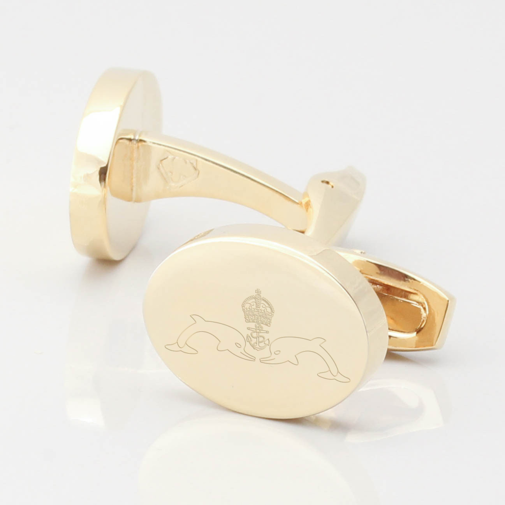 Submarine Service-engraved-gold-cufflinks