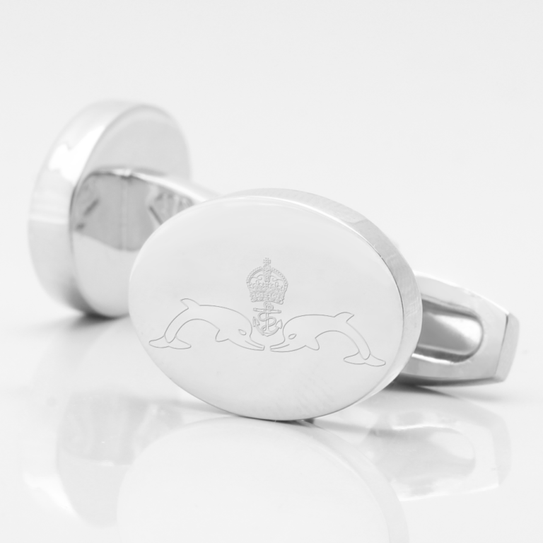 Submarine Service-engraved-silver-cufflinks