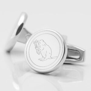 Two Operational Support Group Engraved Silver Cufflinks