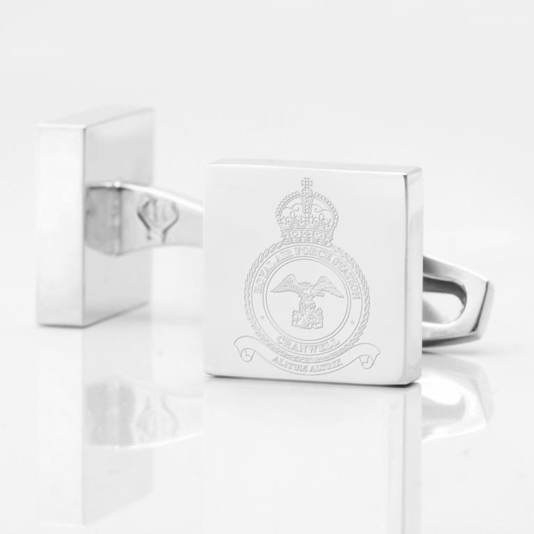 Station Cranwell-engraved-silver-cufflinks