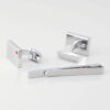 Birthstone Ruby Cufflinks Tie Slide Set Gallery 1 of 1
