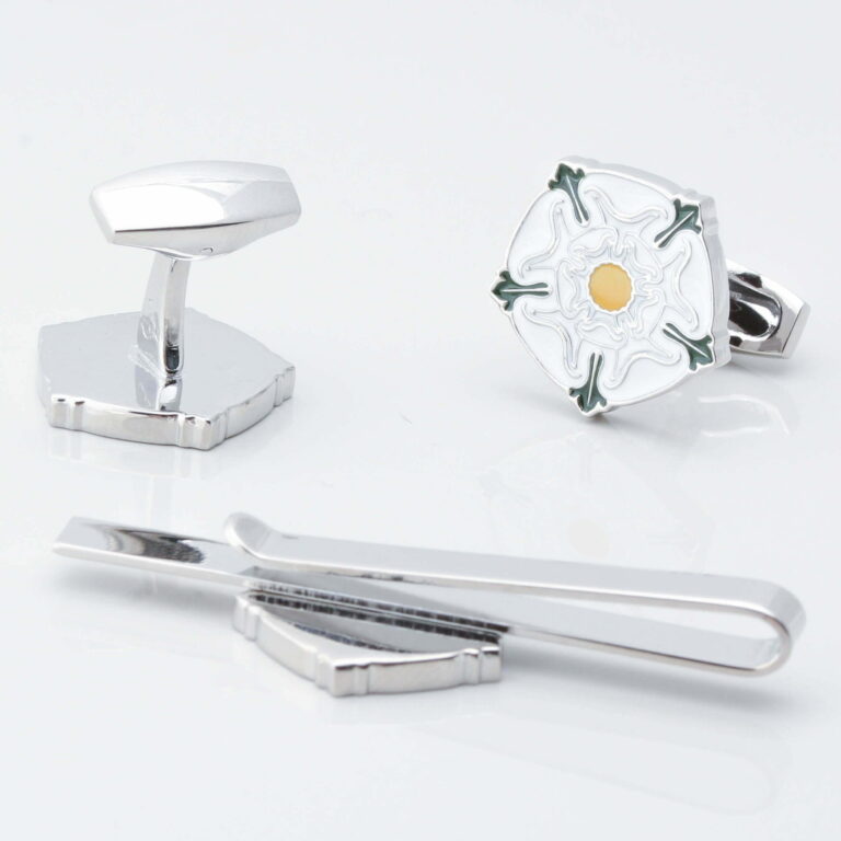 Yorkshire Rose Cufflinks Tie Slide Set Gallery 1 of 1