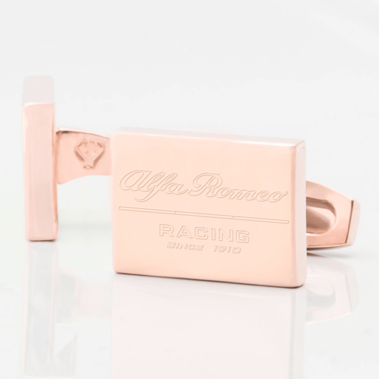 Alfa Romeo Racing F1 Engraved Cufflink Rose Gold