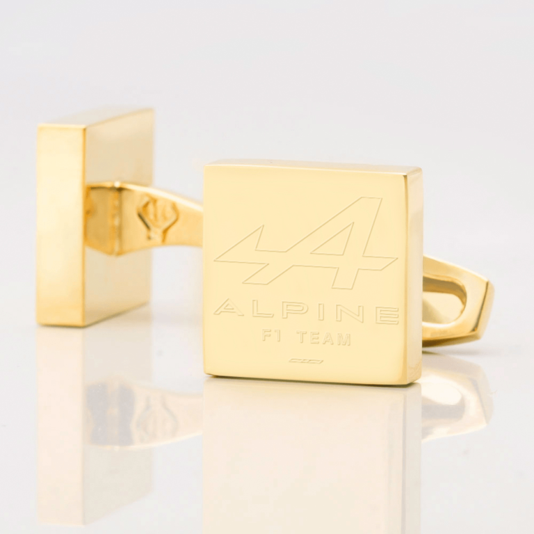 Alpine F1 Engraved Cufflink Gold