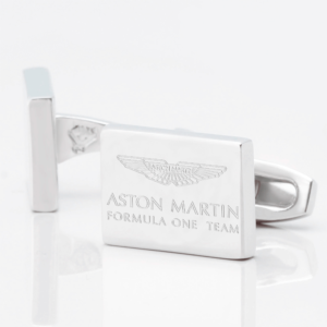 Aston Martin F1 Engraved Cufflink Silver