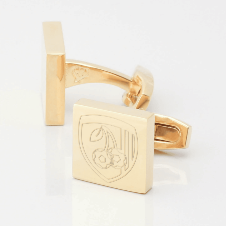 Bournemouth Football Club Engraved Gold Cufflinks