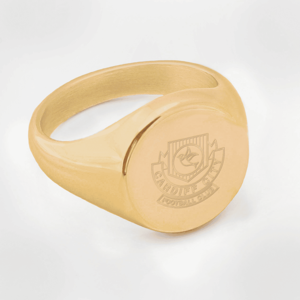 Cardiff City Football Club Engraved Gold Signet Ring