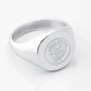 Leeds United Football Club Engraved Silver Signet Rings