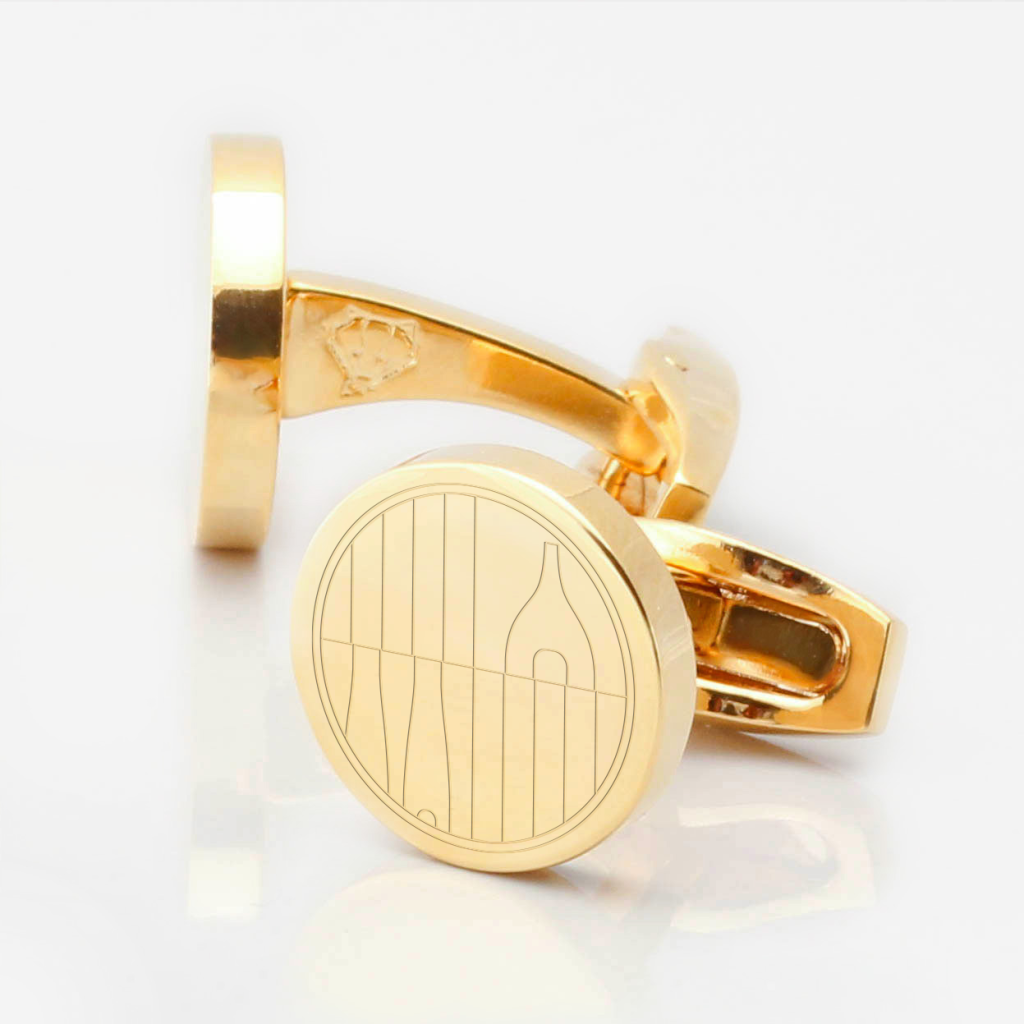 Stoke-City-Football-Engraved-Circle-Gold-Cufflinks