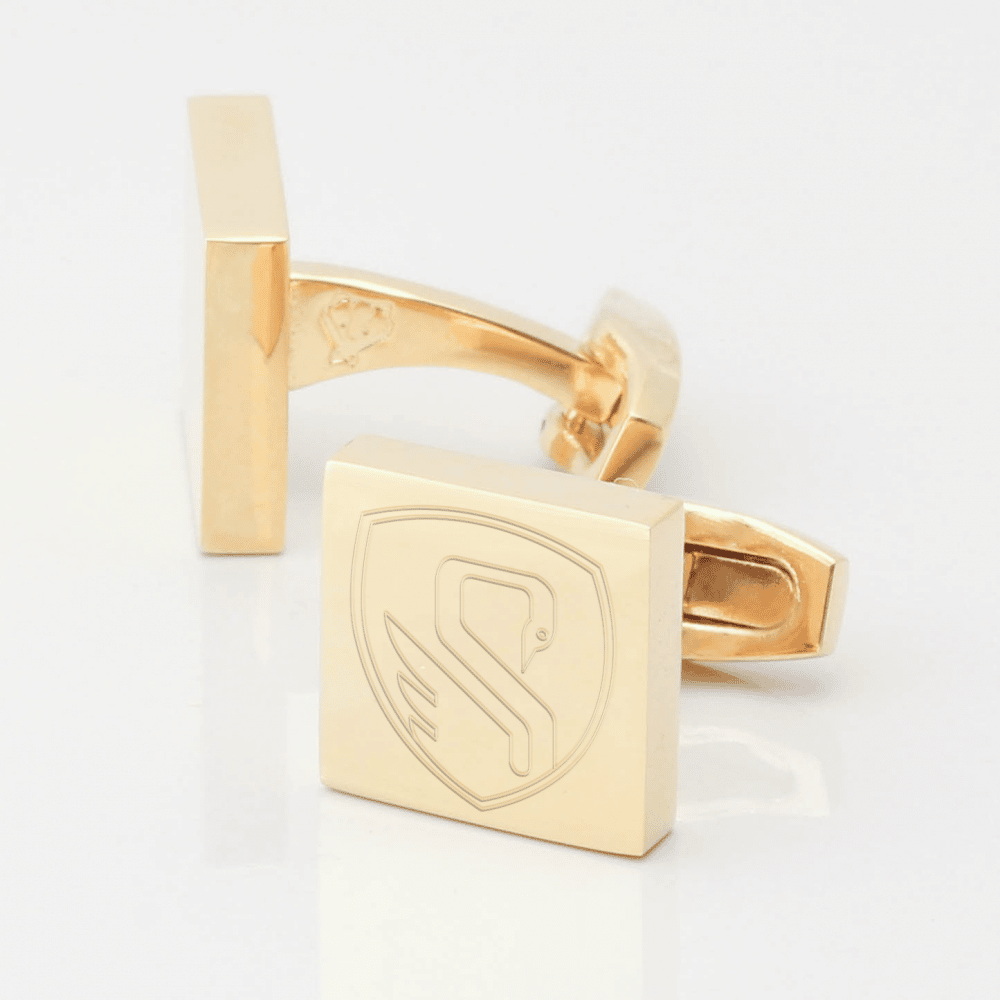 Swansea Football Club Engraved Gold Cufflink