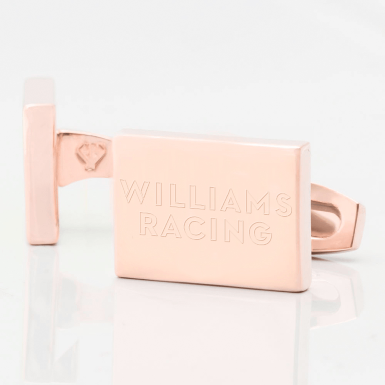 Williams Racing F1 Engraved Cufflink Rose Gold