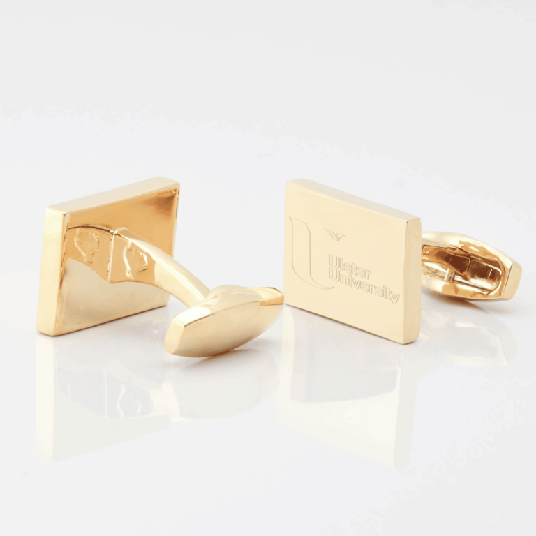 Ulster University cufflinks gold 1