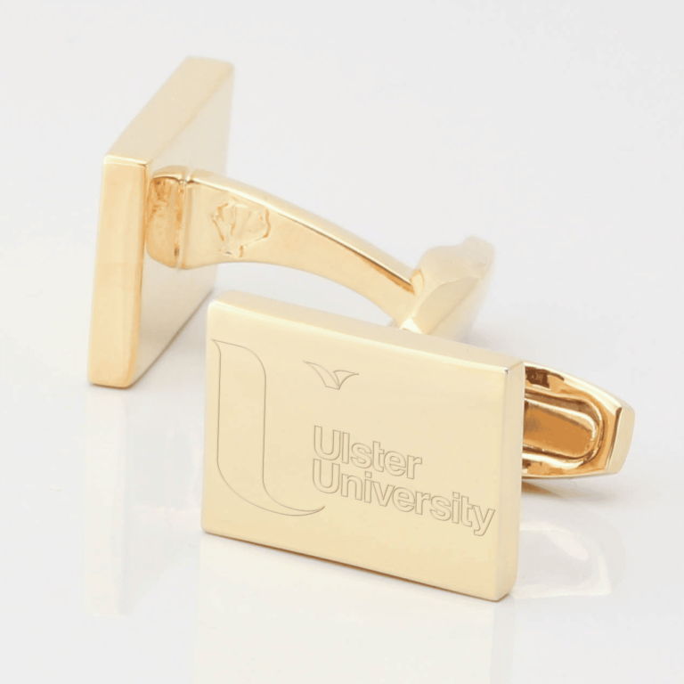 Ulster University cufflinks gold 2