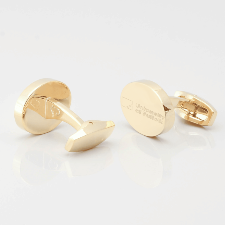 University of Suffolk cufflinks gold 1