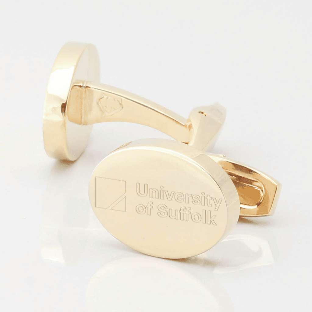 University of Suffolk cufflinks gold 2