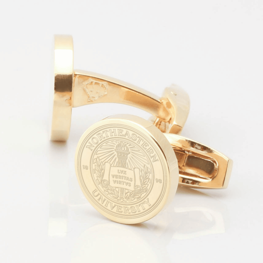 Northeastern University Gold Cufflinks