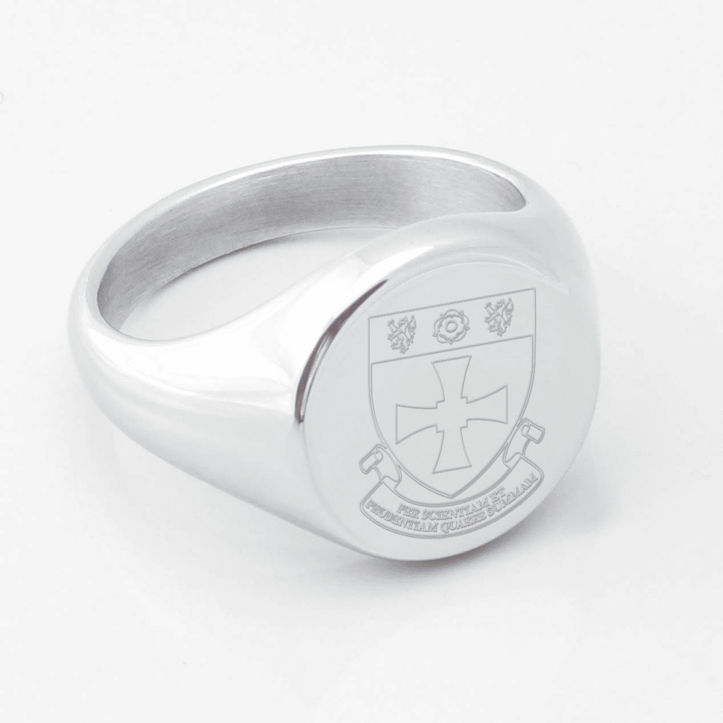 John Snow College Silver Signet Ring