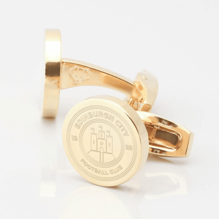 Edinburgh City Football Club Engraved Gold Cufflinks