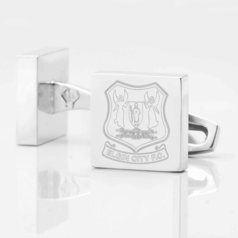Elgin City Football Club Engraved Silver Cufflinks