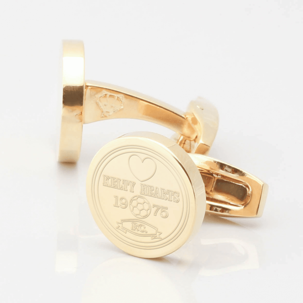 Kelty Hearts Football Club Engraved Gold Cufflinks