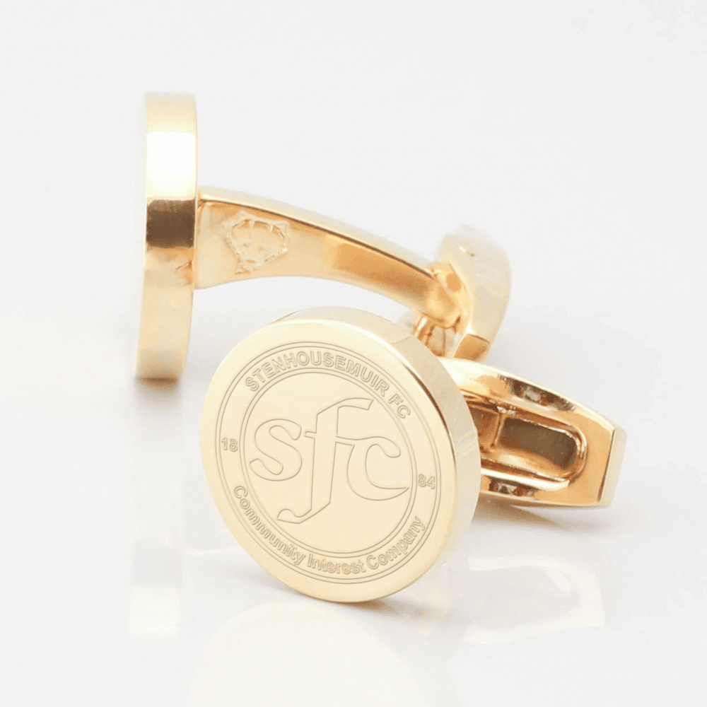 Stenhousemuir Football Club Engraved Gold Cufflinks