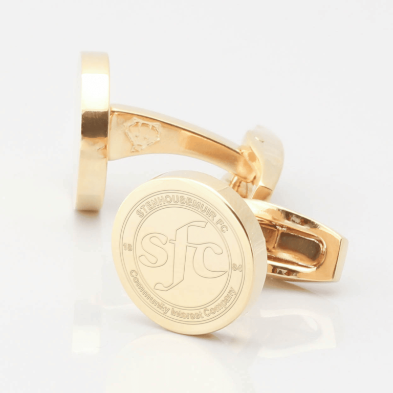 Stenhousemuir Football Club Engraved Gold Cufflinks