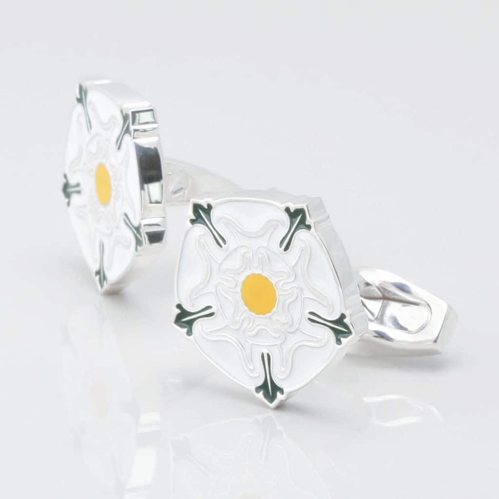 Sterling Silver Yorkshire Rose Cufflinks 3681