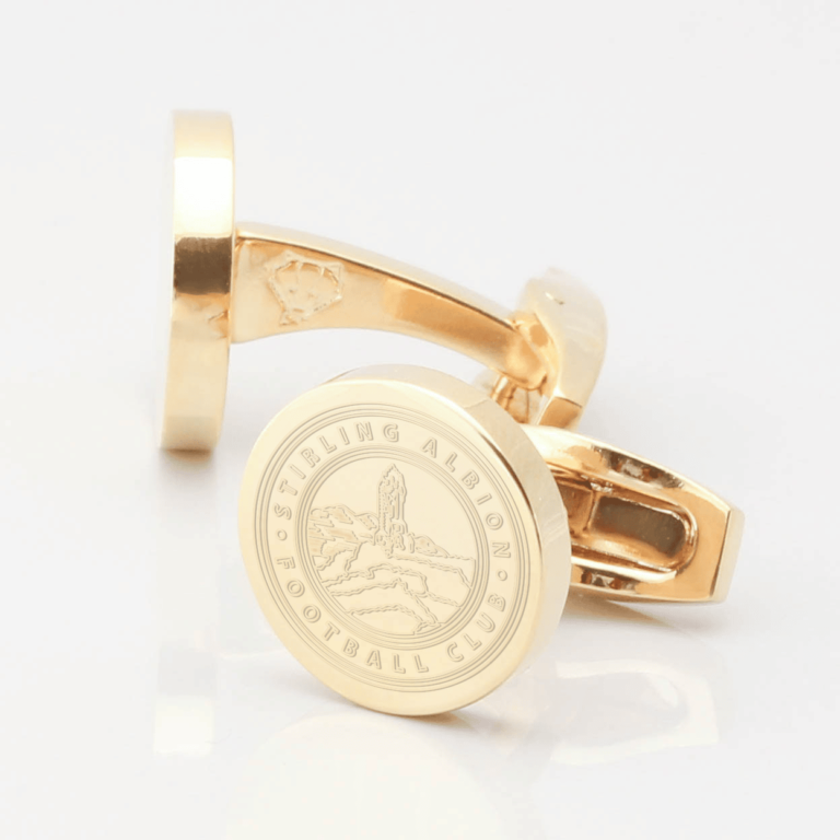 Stirling Albion Football Club Engraved Gold Cufflinks