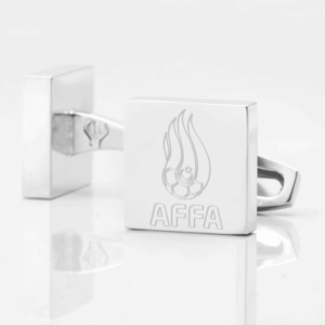 Azerbaijan Football Club Engraved Silver Cufflinks