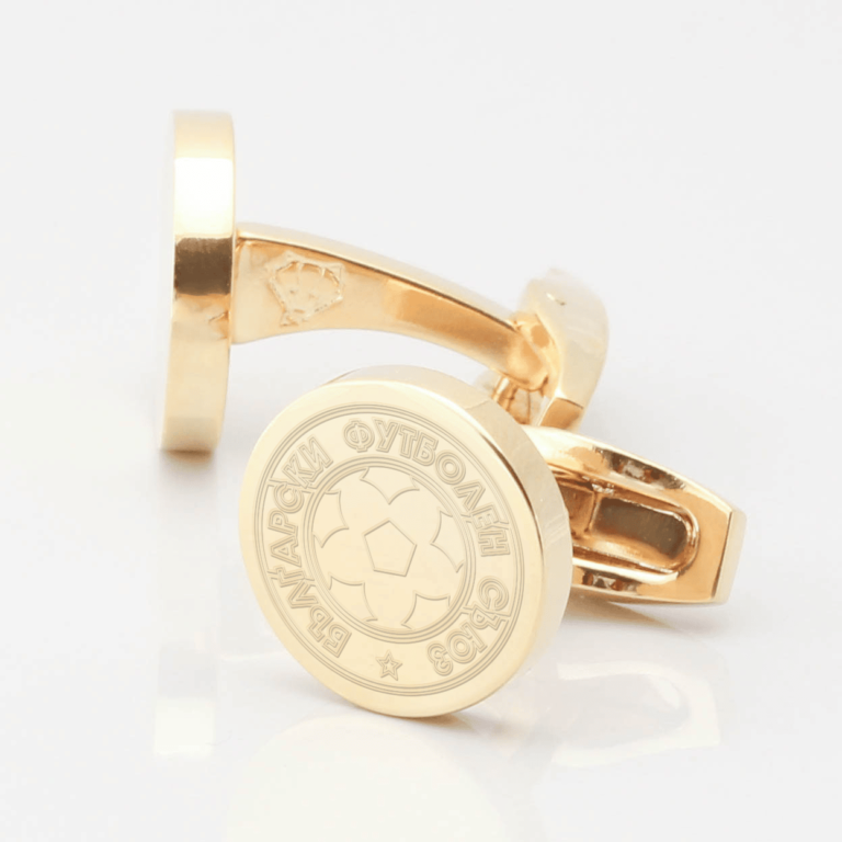 Bulgaria Football Club Engraved Gold Cufflinks