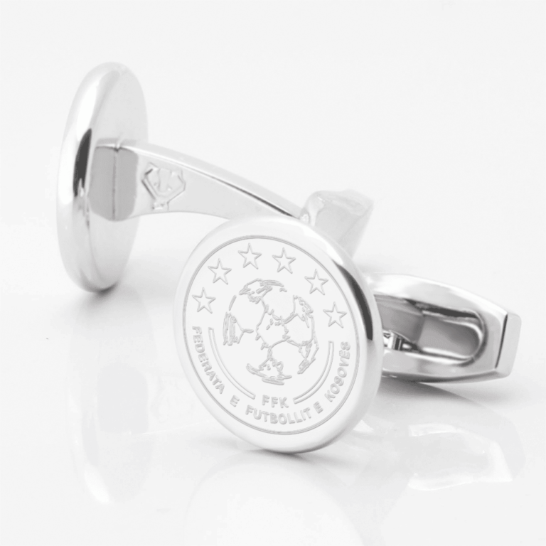 Kosovo Football Club Engraved Silver Cufflinks